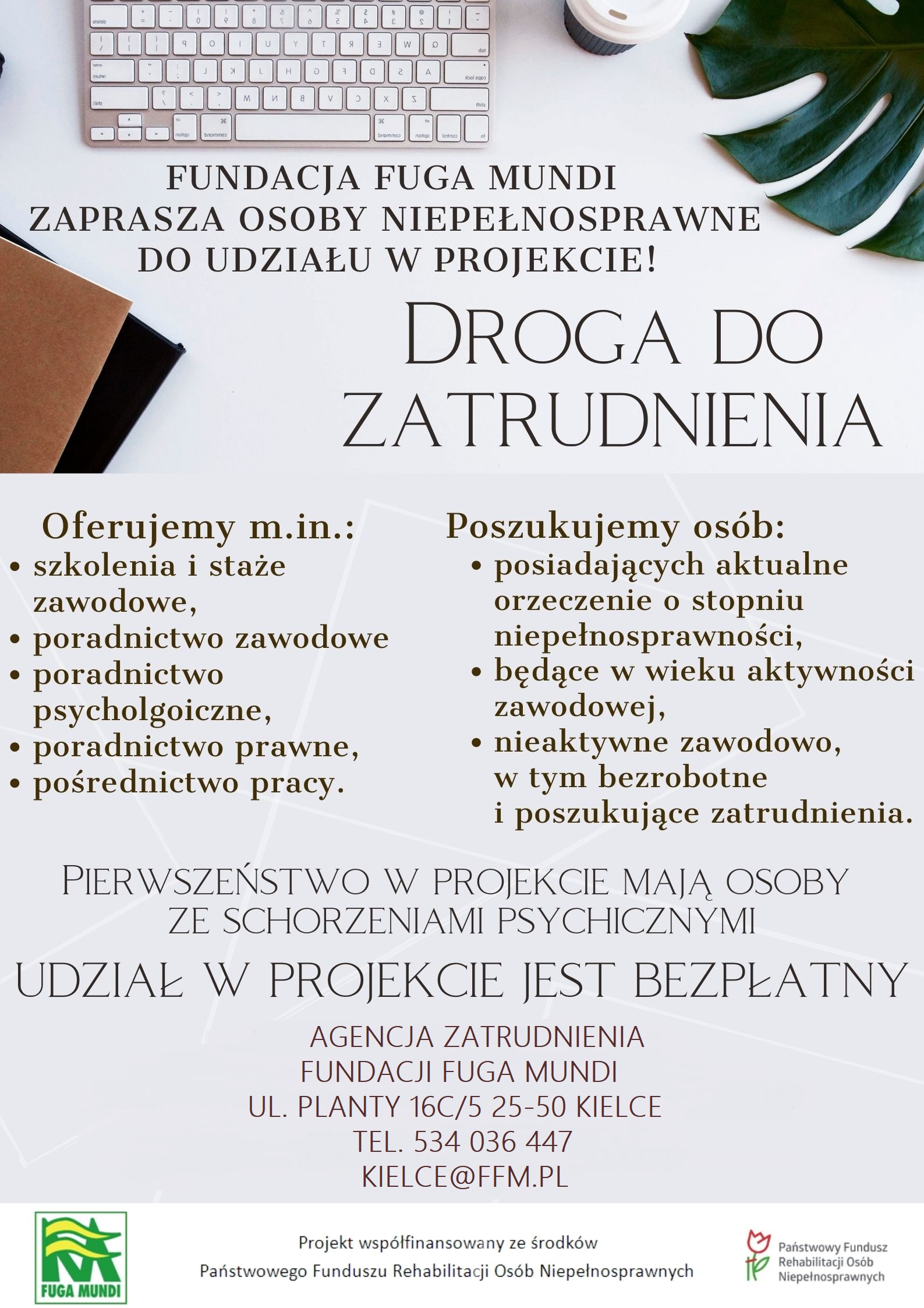 Plakat promujący projekt Droga do zatrudnienia