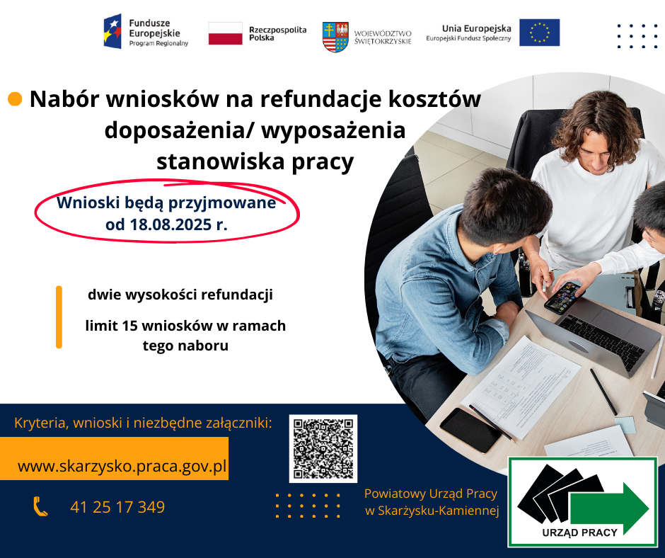 Zdjęcie artykułu Nabór wniosków o refundację kosztów wyposażenia lub doposażenia stanowiska pracy – NOWE ZASADY