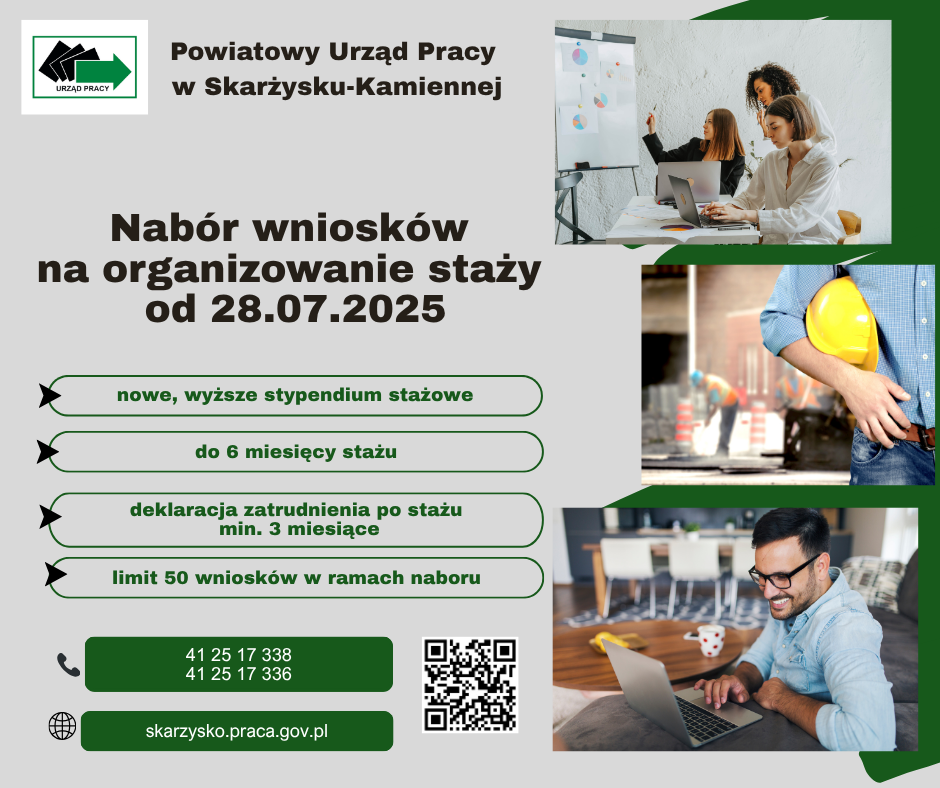 Zdjęcie artykułu Kolejny nabór wniosków o zawarcie umowy o zorganizowanie stażu